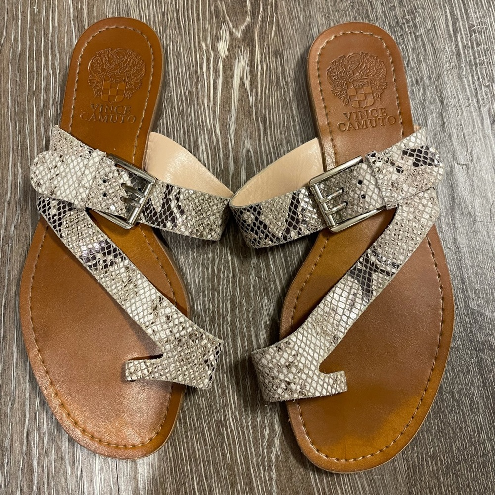 Vince camuto sandals snake print